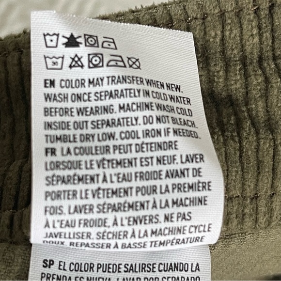 American Eagle Green Corduroy Zip Front Super Stretch Mini Skirt 20 Short - Picture 5 of 11